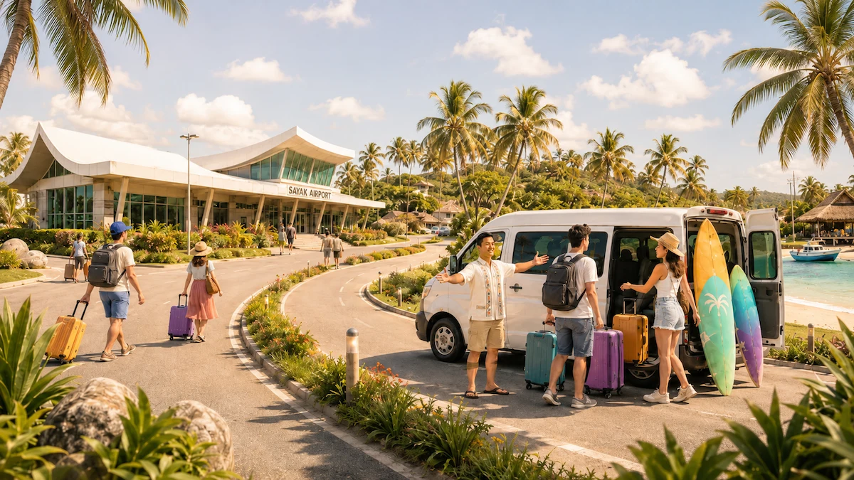 A Siargao airport transfer pickup